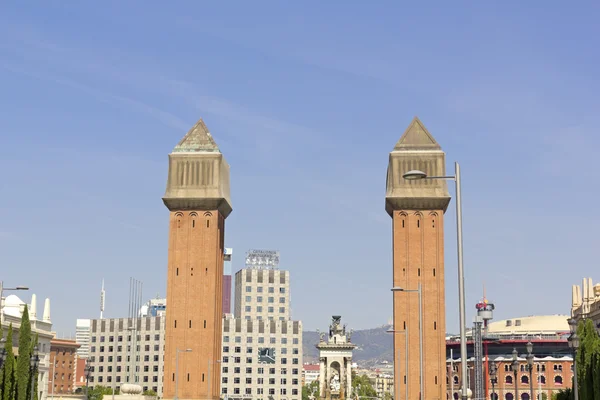 Plaza de espanya in barcelona, Spanje. — Stockfoto