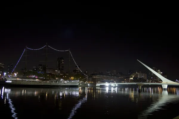 Puerto Madero de noite, Buenos Aires — Fotografia de Stock