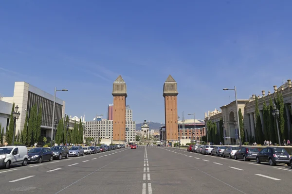 Plaza de espanya in barcelona, Spanje. — Stockfoto