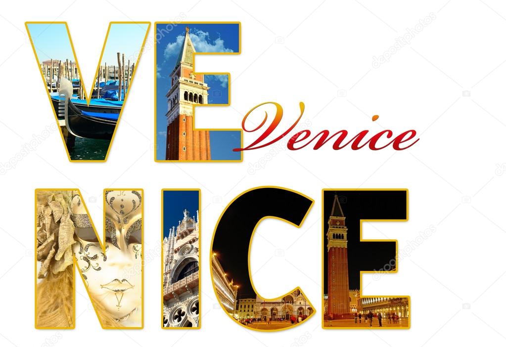 Letters with photos of Venice, Italy