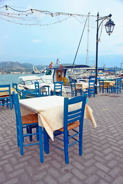 Table in a Greek traditional tavern — Stock Photo, Image