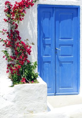 geleneksel Yunan kapı santorini Island, Yunanistan