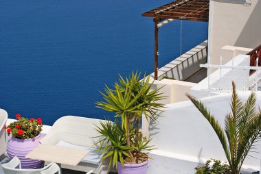 santorini Island oia köyün geleneksel Yunan mimarisi