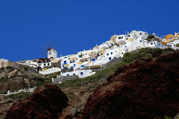 Santorini Island oia köyün geleneksel Yunan mimarisi — Stok fotoğraf