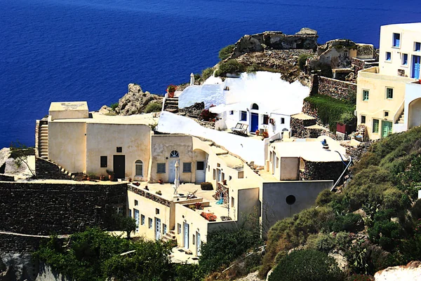 Tradiční řecká architektura vesnici oia na ostrově santorini vy — Stock fotografie