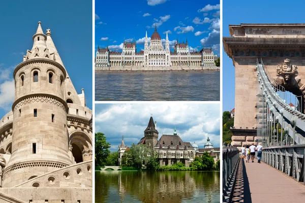 Set di luoghi storici nella città di Budapest, Ungheria — Foto Stock
