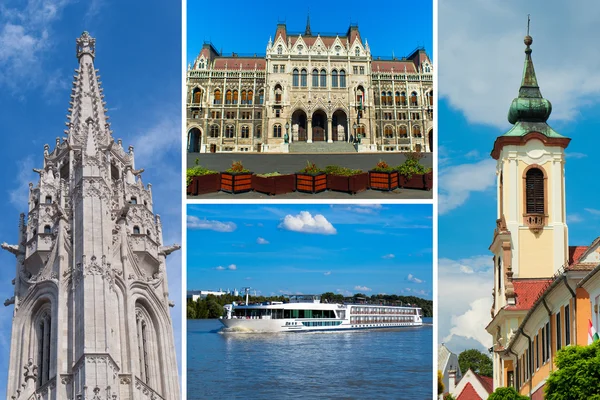 Conjunto de lugares históricos em Budapeste, Hungria — Fotografia de Stock