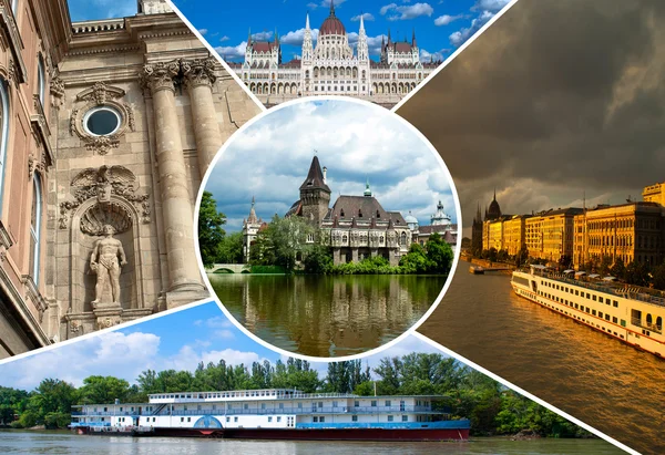 Set di luoghi storici nella città di Budapest, Ungheria — Foto Stock
