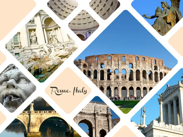 Набір історичних пам'яток міста Рим, Італія — стокове фото
