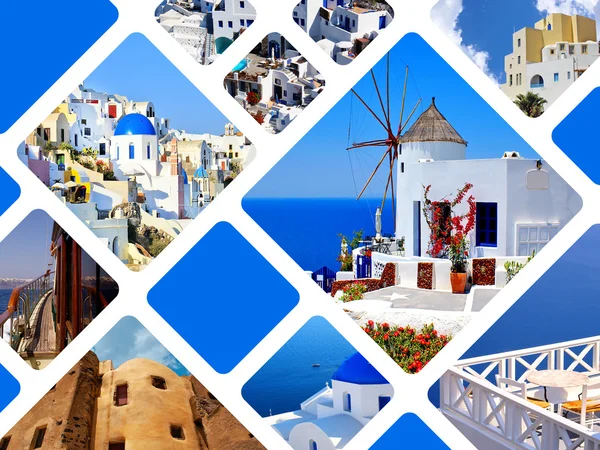 Set di foto estive sull'isola di Santorini, Grecia — Foto Stock