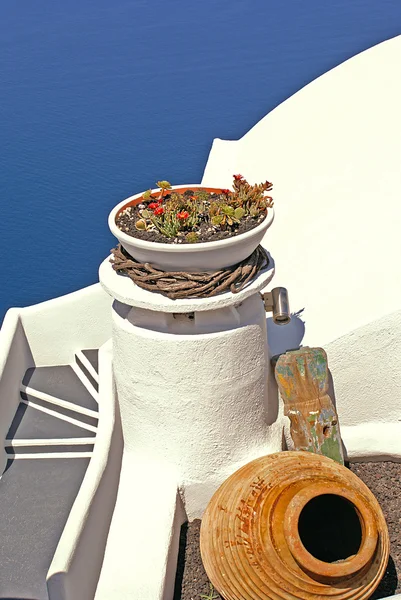 Architettura tradizionale del villaggio di Oia a Santorini isola di G — Foto Stock