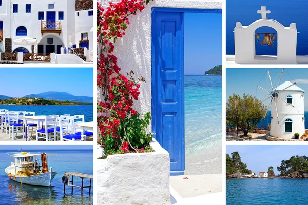 Collage av sommar bilder i santorini island, Grekland — Stockfoto