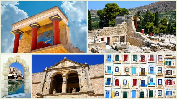 Knossos palace at Crete, Greece Knossos Palace, is the largest B — Stock Photo, Image