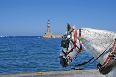 Hanya Yunan Isla üzerinde yer alan eski Venedik deniz feneri