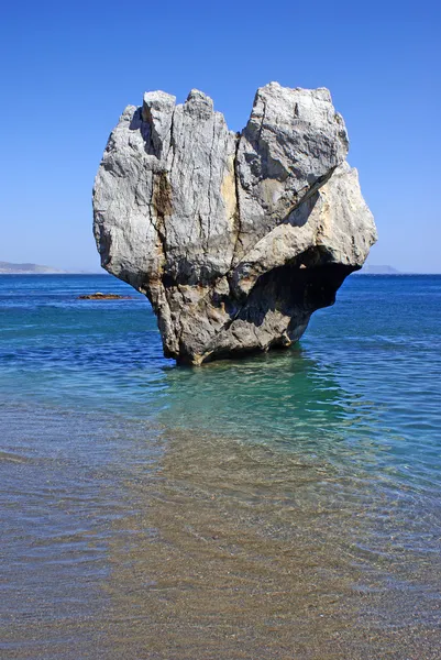 Plage isolée de Preveli dans le sud de la Crète, vue d'en haut . — Photo