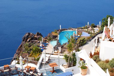 santorini Adası, gre oia köyün geleneksel mimari