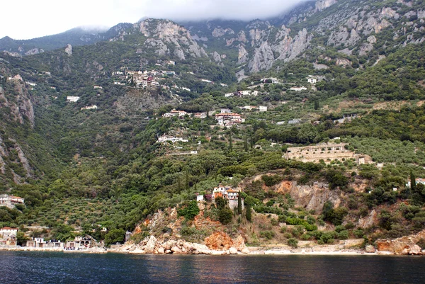 Traditioneel dorp op de berg athos, Griekenland — Stockfoto