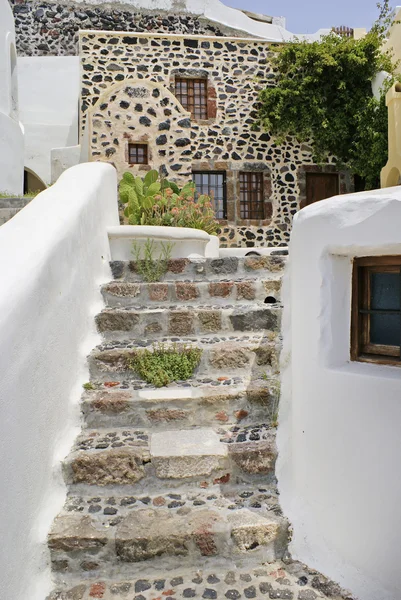 Gre 圣托里尼岛伊亚村的传统建筑 — 图库照片