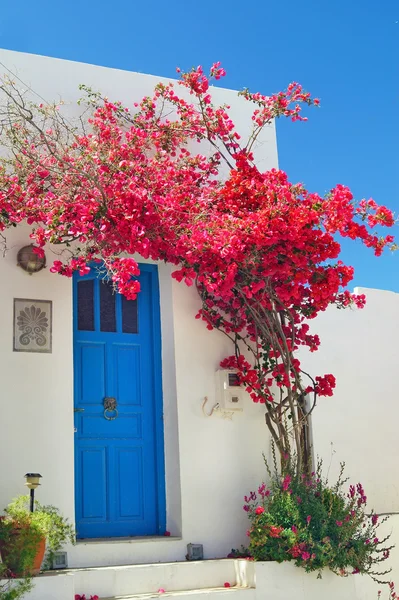 Geleneksel Yunan kapı sifnos Island, Yunanistan — Stok fotoğraf