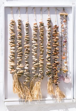 mykonos Adası, gree Yunan turistik Dükkanı ayrıntılı görüntü