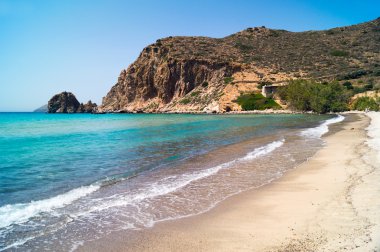 güzel bir plaj milos island, Yunanistan
