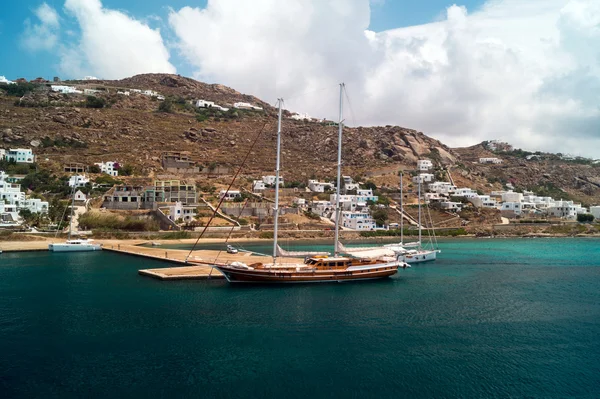 Panoramiczny widok na wyspę mykonos, Grecja — Zdjęcie stockowe