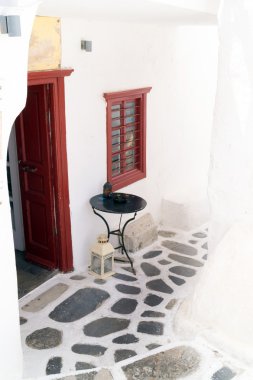 geleneksel Yunan evde mykonos island, Yunanistan