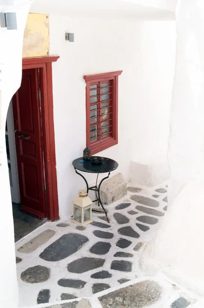 希腊米克诺斯岛上传统希腊房子 — 图库照片