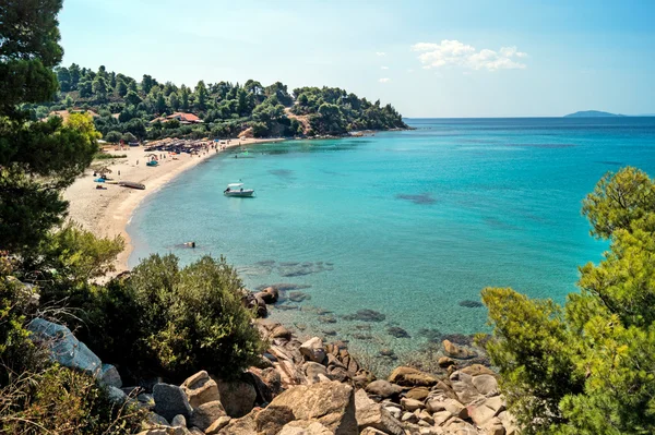 Yaz tatil Yunanistan halkidiki Yarımadası ve — Stok fotoğraf