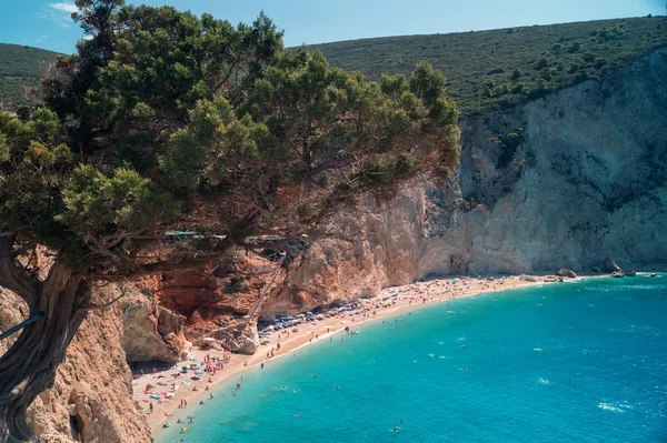 Playa de Porto Katsiki en la isla Lefkada, Grecia — Foto de Stock