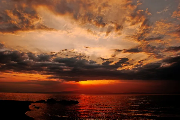 Sunset at famous Mykonos island, Greece — Stock Photo, Image