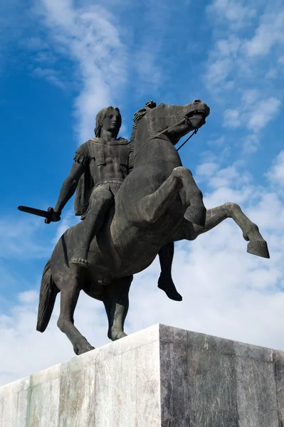 Estatua de Alejandro Magno en la ciudad de Tesalónica en Grecia —  Fotos de Stock