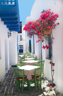 geleneksel Yunan tavernası sifnos Island, Yunanistan