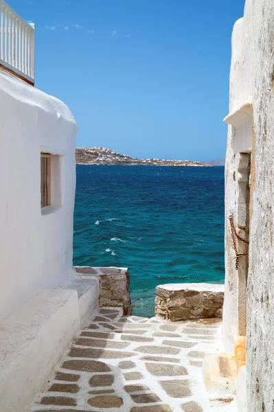 Casa tradizionale greca sull'isola di Mykonos, Grecia — Foto Stock