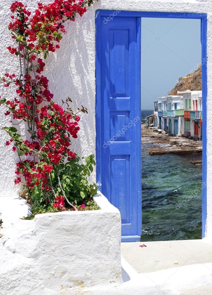 Traditional greek house on Santorini island, Greece