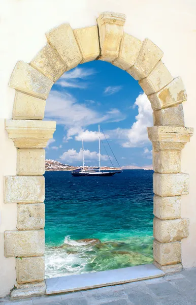 Traditional architecture on Mykonos island, Greece — Stock Photo, Image