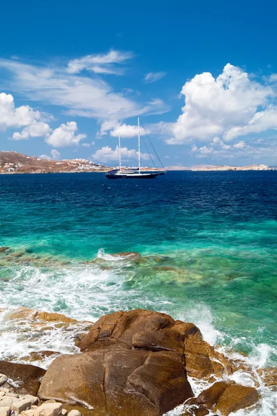 Panoramautsikt över mykonos island, Grekland — Stockfoto