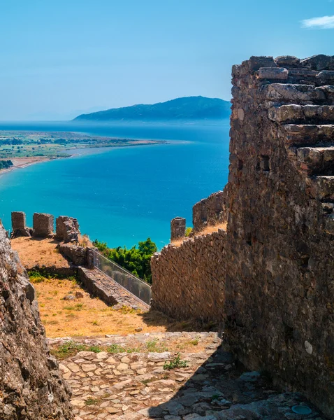 Vnější hradní zeď ve středním Řecku nafpaktos — Stock fotografie
