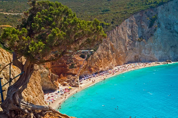 Spiaggia di Porto Katsiki sull'isola di Lefkada, Grecia — Foto Stock