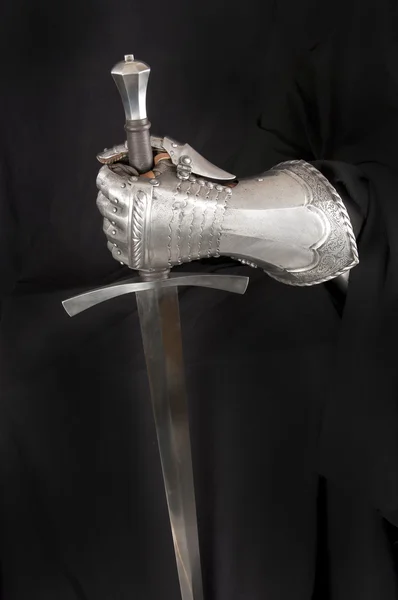 Knight's metalen handschoen — Stockfoto