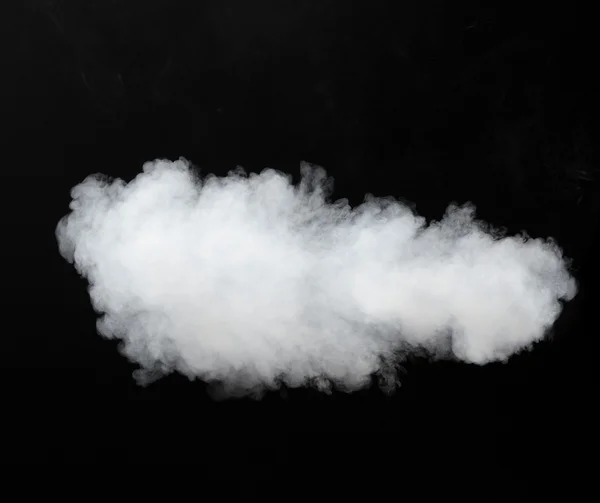 White smoke cloud background on black — Stock Photo, Image