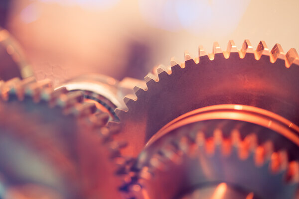 шестерни крупным планом
