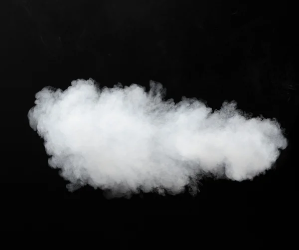 Witte rook wolk achtergrond op zwart Stockfoto