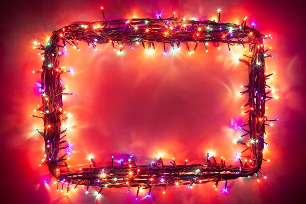 クリスマス ライト フレーム — ストック写真