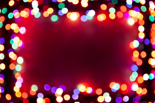 Feestelijke bokeh lichten frame — Stockfoto