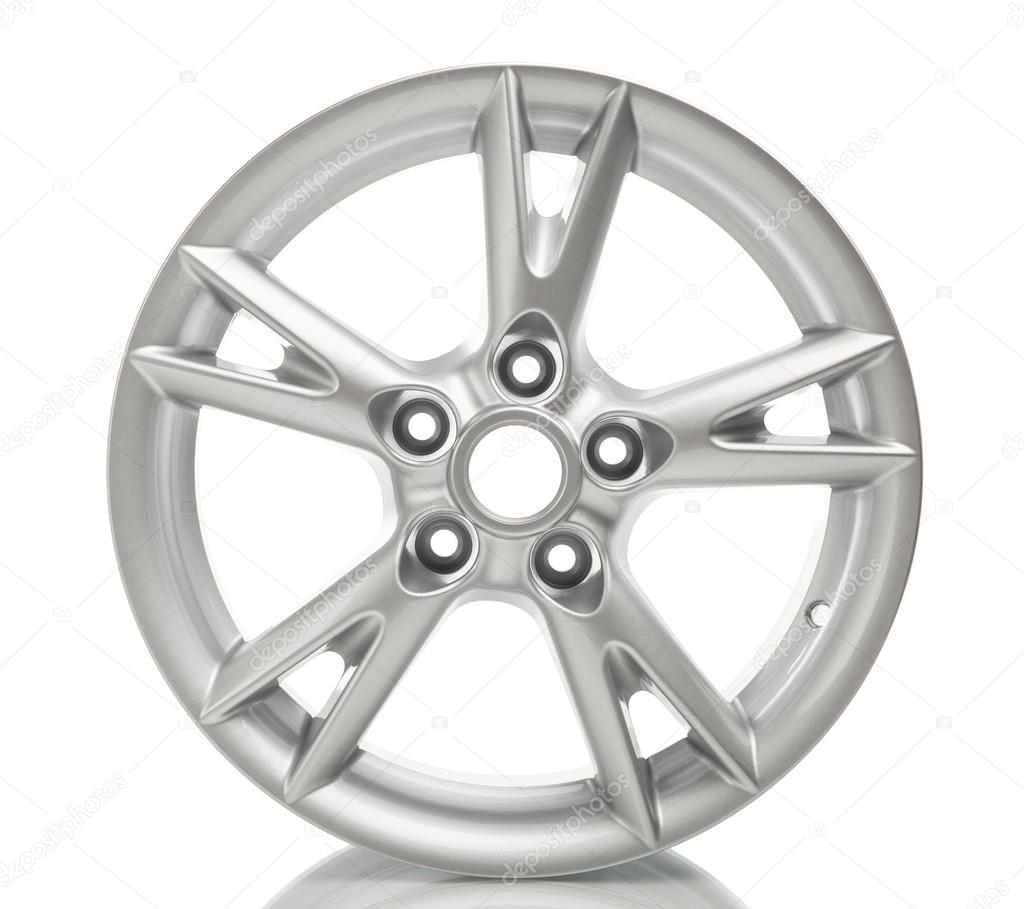 aluminum alloy wheel isolated on white