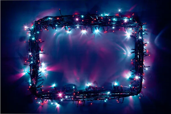 Festive lights frame background — Stock Photo, Image