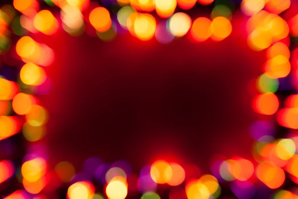 Festive bokeh lights frame — Stock Photo, Image