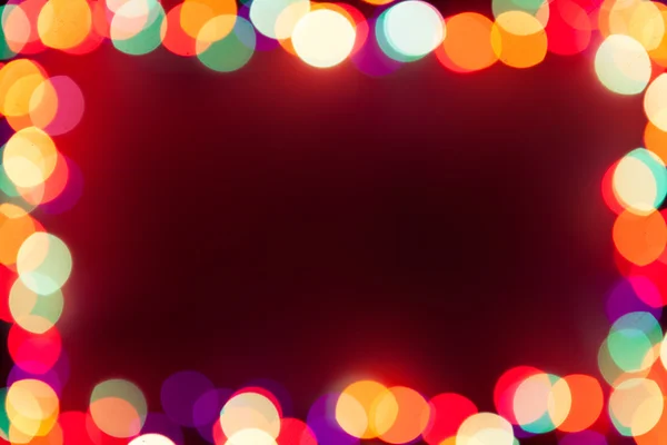 Fondo festivo con marco de luces — Foto de Stock