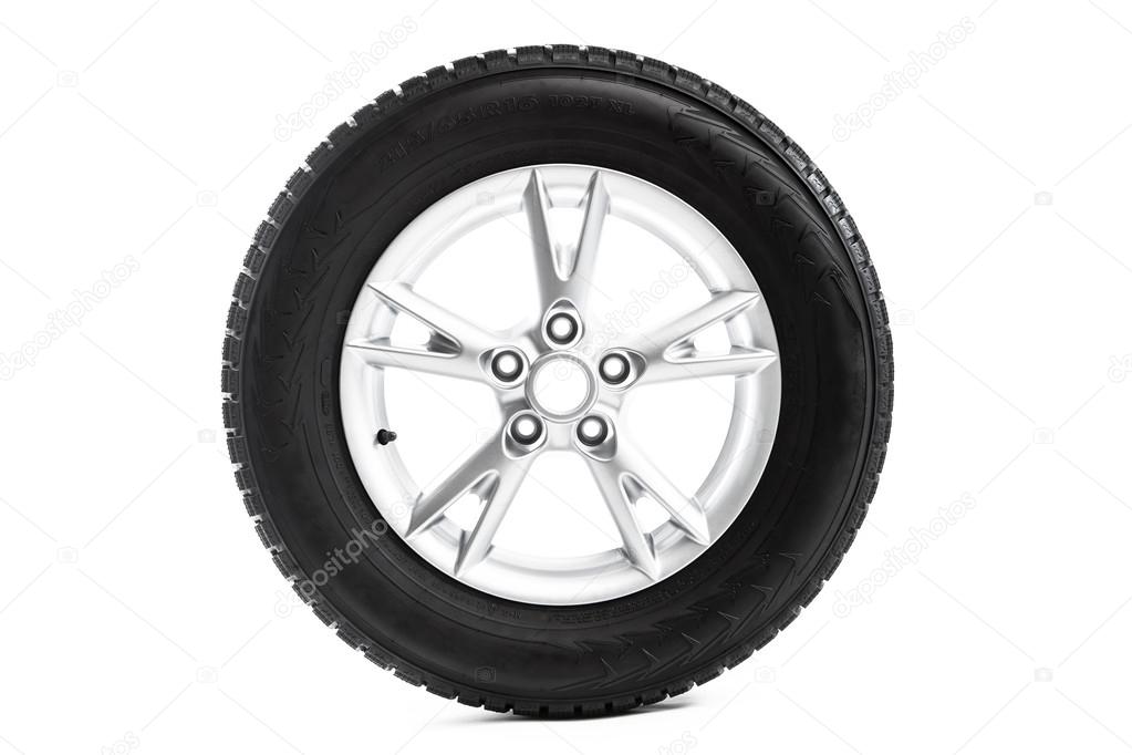 winter wheel isolated on white